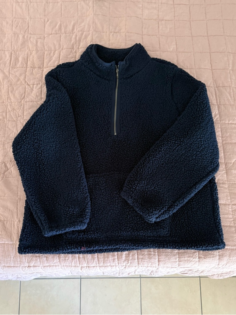Style & Co. Navy Blue Sherpa Zip Jacket